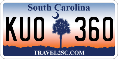 SC license plate KUO360