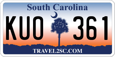 SC license plate KUO361