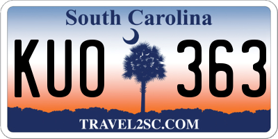 SC license plate KUO363