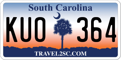 SC license plate KUO364