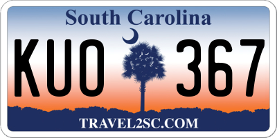 SC license plate KUO367