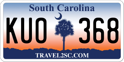 SC license plate KUO368
