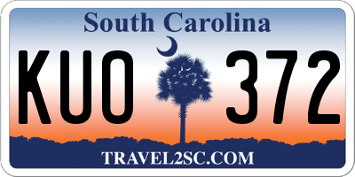 SC license plate KUO372