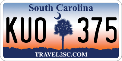 SC license plate KUO375