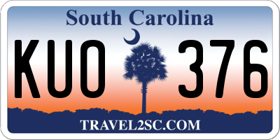 SC license plate KUO376