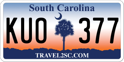 SC license plate KUO377