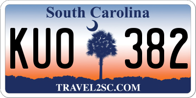 SC license plate KUO382