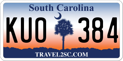 SC license plate KUO384