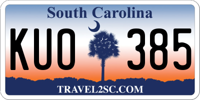 SC license plate KUO385