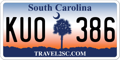 SC license plate KUO386