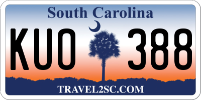 SC license plate KUO388