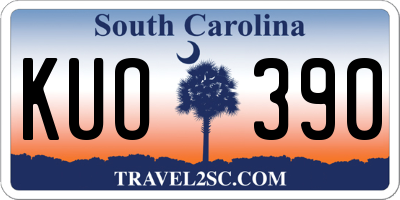 SC license plate KUO390