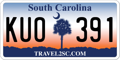 SC license plate KUO391