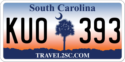 SC license plate KUO393