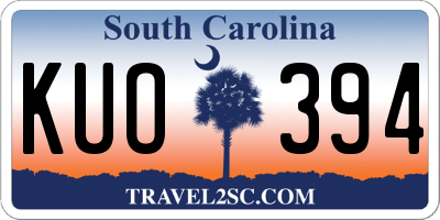 SC license plate KUO394