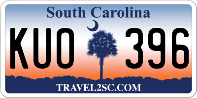SC license plate KUO396