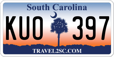SC license plate KUO397
