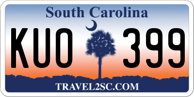 SC license plate KUO399