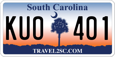 SC license plate KUO401