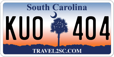 SC license plate KUO404
