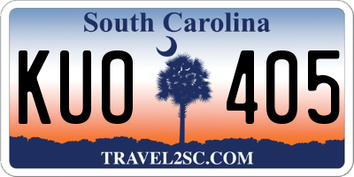 SC license plate KUO405