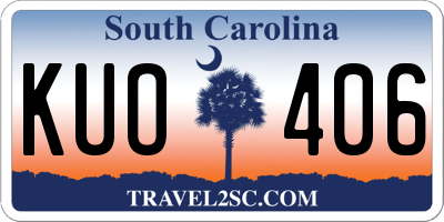 SC license plate KUO406