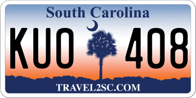 SC license plate KUO408