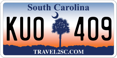 SC license plate KUO409
