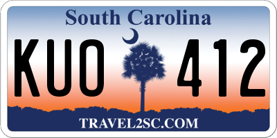 SC license plate KUO412