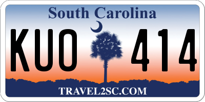 SC license plate KUO414