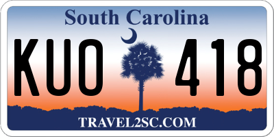 SC license plate KUO418