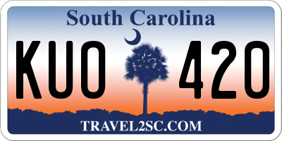 SC license plate KUO420