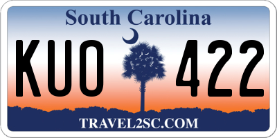 SC license plate KUO422