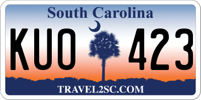 SC license plate KUO423