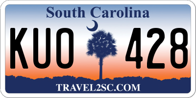 SC license plate KUO428