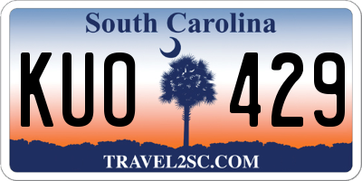 SC license plate KUO429