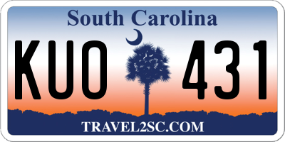 SC license plate KUO431