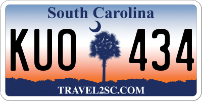 SC license plate KUO434