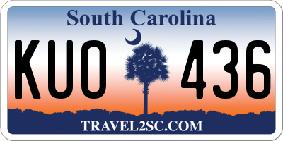 SC license plate KUO436