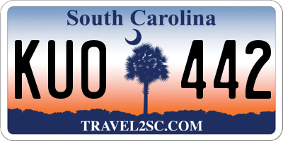 SC license plate KUO442