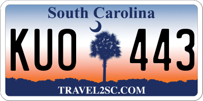 SC license plate KUO443
