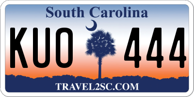 SC license plate KUO444