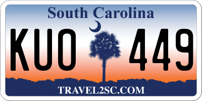 SC license plate KUO449