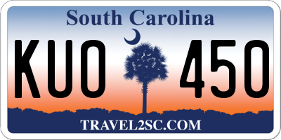 SC license plate KUO450