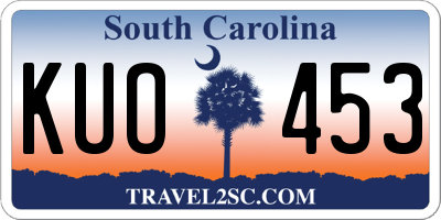 SC license plate KUO453
