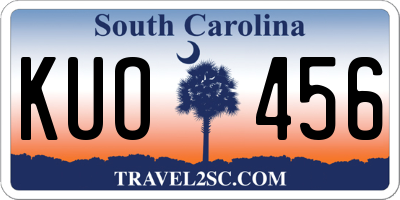 SC license plate KUO456