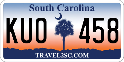 SC license plate KUO458