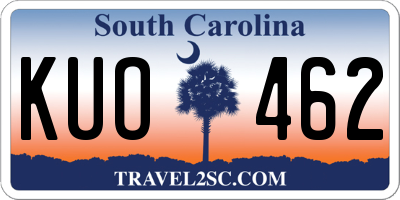 SC license plate KUO462