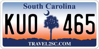 SC license plate KUO465