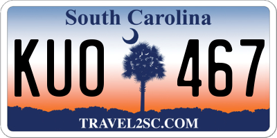SC license plate KUO467
